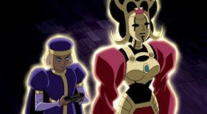 Morgaine le Fey and her son Mordred from Justice League Unlimited.